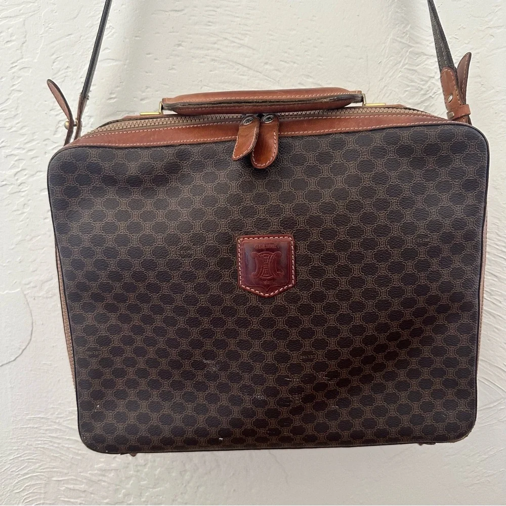 Vintage 90s Celine Macadam purse / crossbody / satchel - Picture 1 of 15